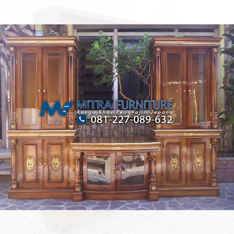 Jual Buffet  Lemari  Tv Jati Mewah Ukiran Jepara Harga  Murah 