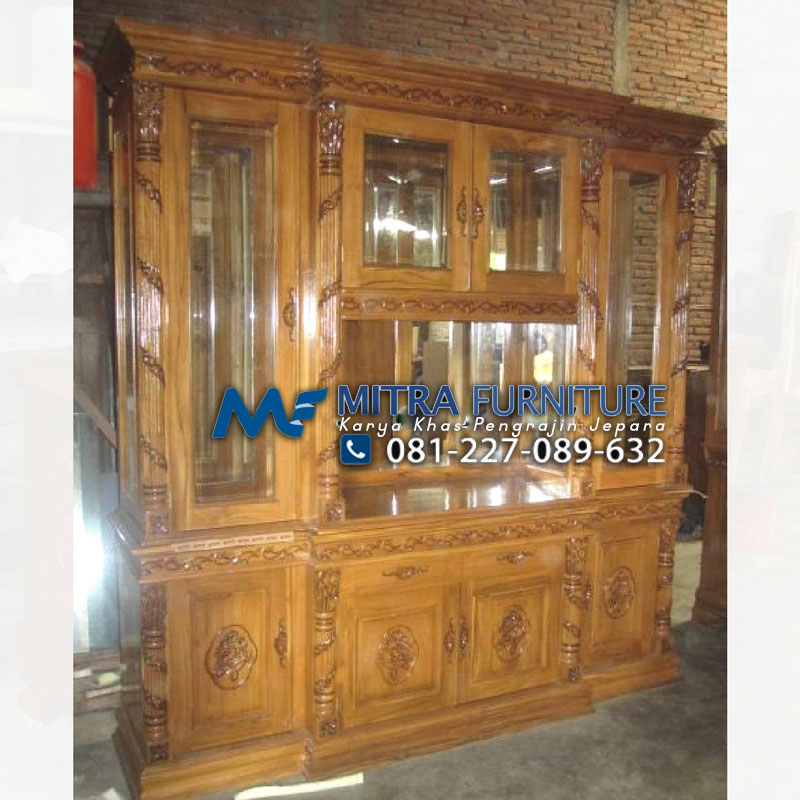 Jual Lemari  Buffet Hias  Tv  Ukiran Untir Kayu  Jati Jepara 