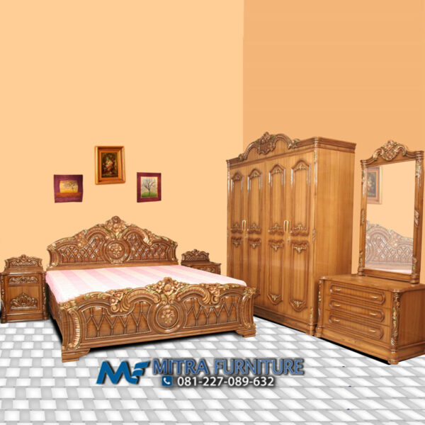 Toko Jual Set Kamar Tidur Ukir Kayu Jati Majapahit