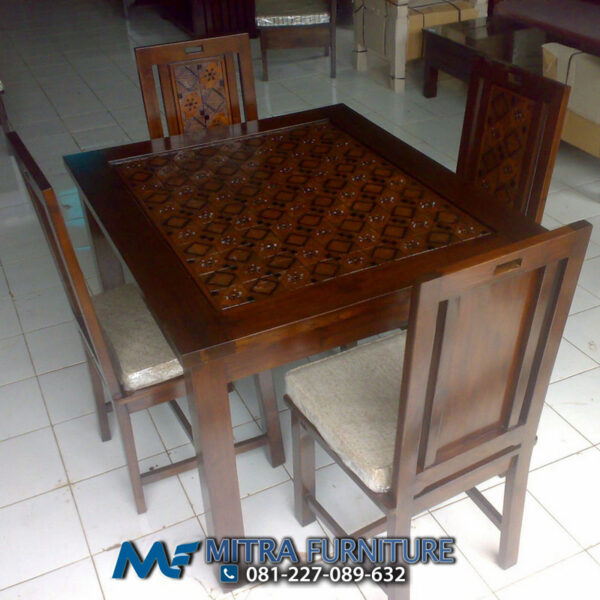 Toko Jual Meja Kursi Makan Batik Ukiran Kayu Jati