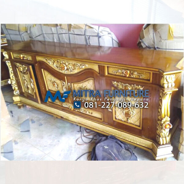 Harga Jual Buffet Jati Ukir India Mawar