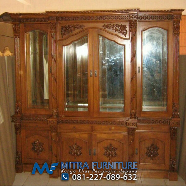 Jual Lemari Pajangan Hias Kayu  Jati  Jepara Harga Murah 