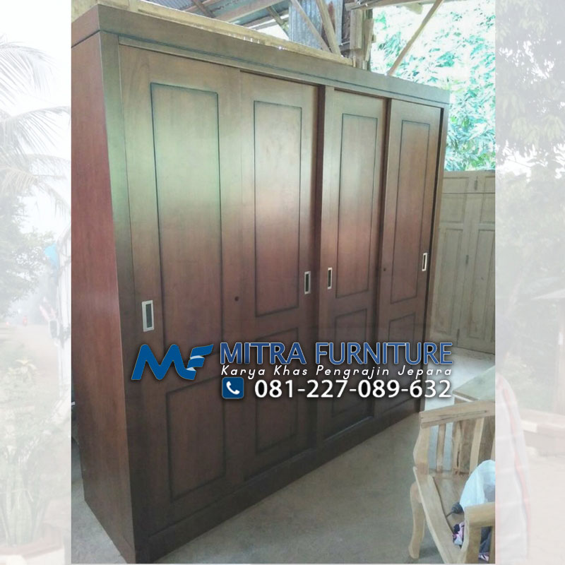 Jual Lemari  Pakaian 4  Pintu  Sliding  Minimalis Harga Murah 