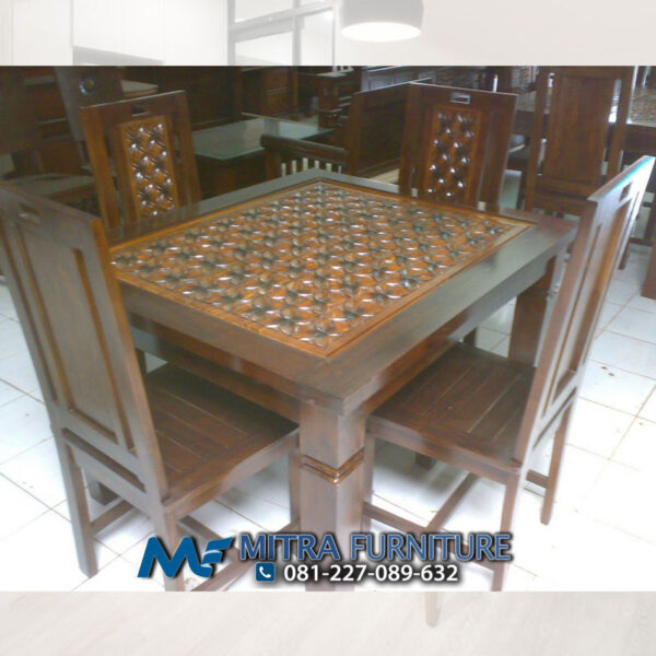 Jual Meja Kursi Makan Cacah Bunga Ukiran Kayu Jati Harga Jual Meja Kursi Makan Cacah Bunga Ukiran Kayu Jati Harga