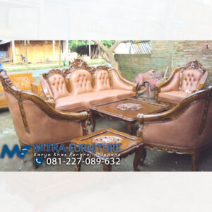 Pusat Jual Set Sofa Tamu Mewah Jati Romawi Jambu