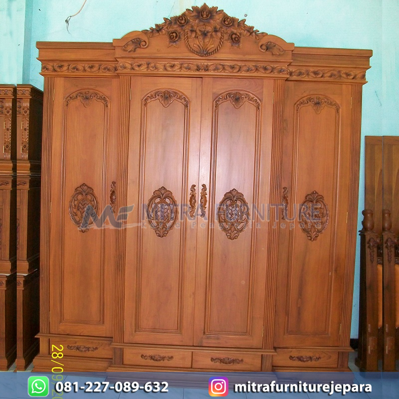 Lemari Pakaian Pintu 4 Mutiara Mawar