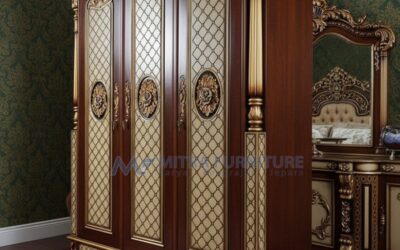 Lemari Pakaian Stupa Jati 3 Pintu Natural