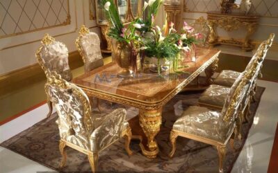 Meja Makan Mewah Scandinavian Dengan Kaki Ramping