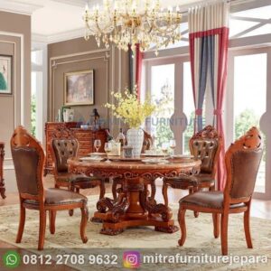 Meja Makan Mewah Untuk Ruang Kecil 5 Kursi