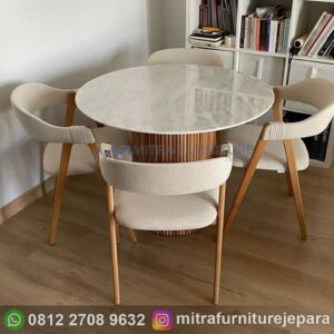 Meja Makan Minimalis Modern Top Marmer