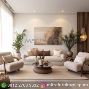 Kursi Sofa Tamu Minimalis Kombinasi Kayu Jati Asli Jepara