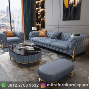 Kursi Sofa Tamu Minimalis Modern Warna Netral Abu