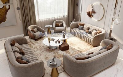 Kursi Sofa Tamu Minimalis Skandinavia Motif Terang