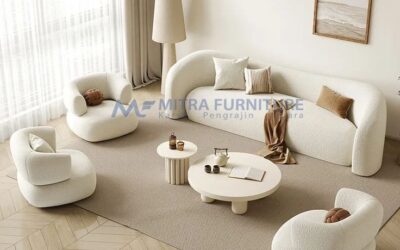 Kursi Sofa Tamu Minimalis dengan Meja Tamu Terpisah Set