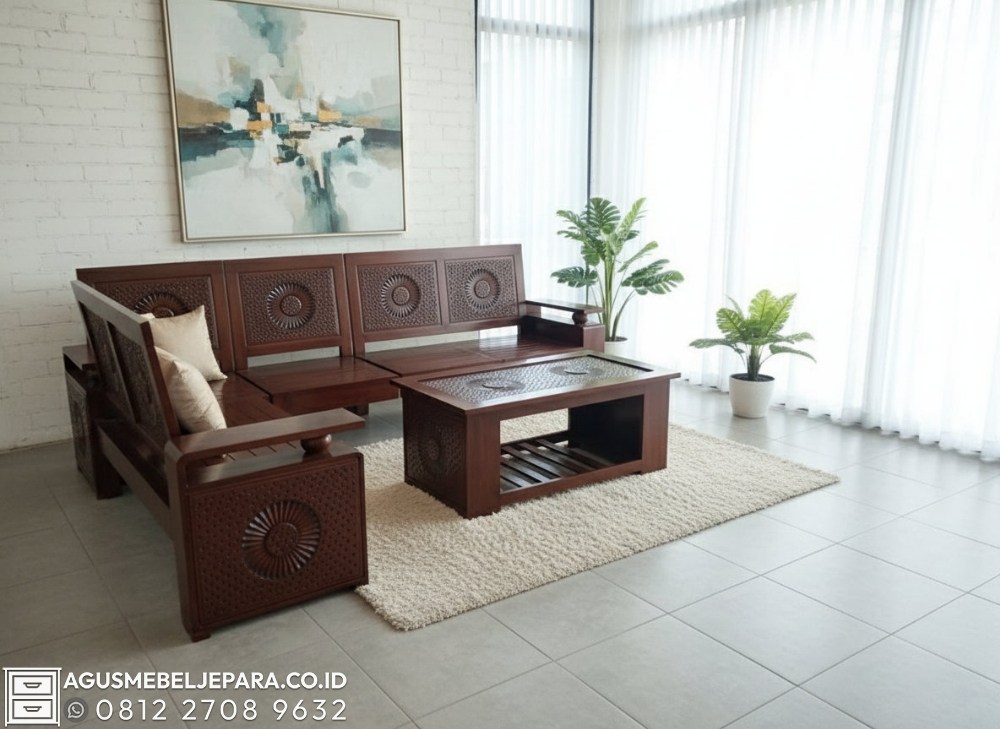 Desain Kursi Tamu Kayu Sederhana yang Elegan di Bandung