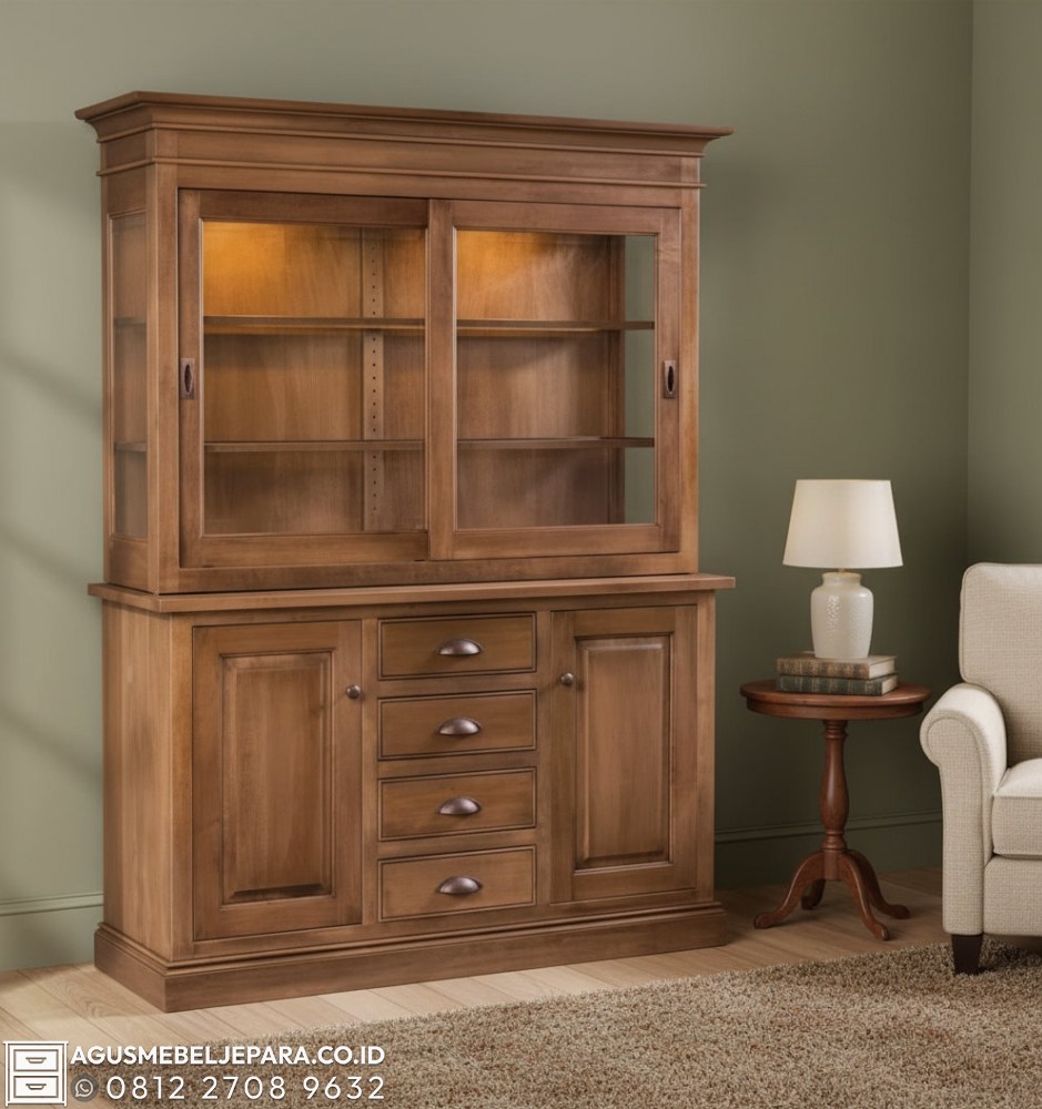 Model Lemari Hias Jepara Terbaru untuk Ruang Tamu di Surabaya